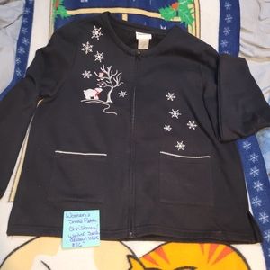 Women's winter scene cardigan